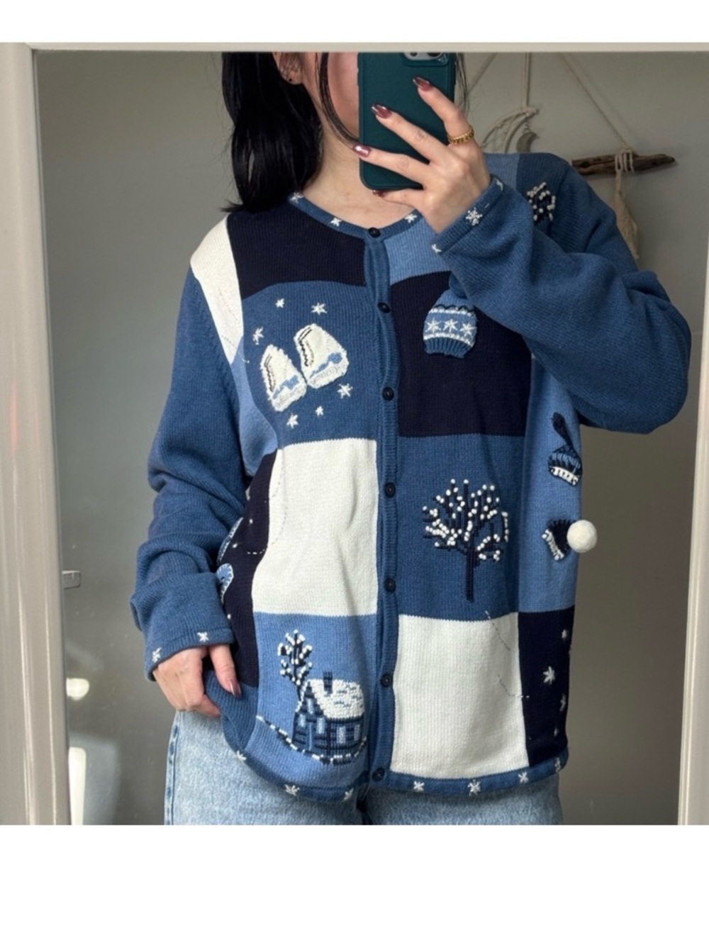🌸 Vintage Deadstock Cottagecore Embroidered Patchwork Cardigan